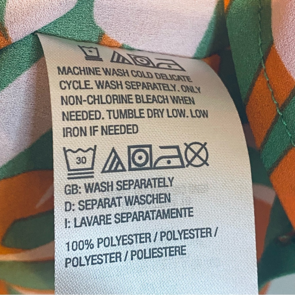 Belle by Kim Gravel Vibrant Green, Pink, and Orange Top Size M - Picture 5 of 7